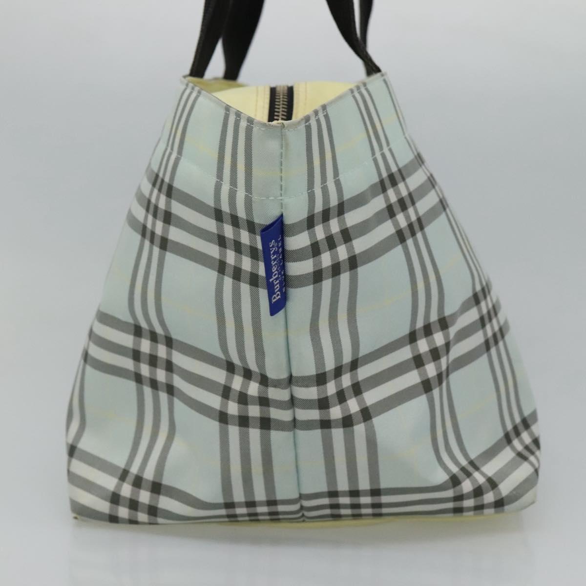Burberrys Blue Label Nova Check Tote Bag Nylon Light Blue Auth ti2782