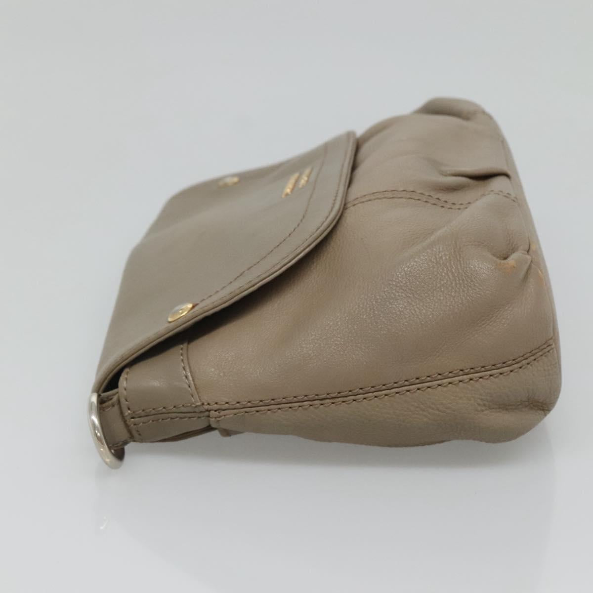 BURBERRY Blue Label Shoulder Bag Leather Beige Gold Auth ti2790