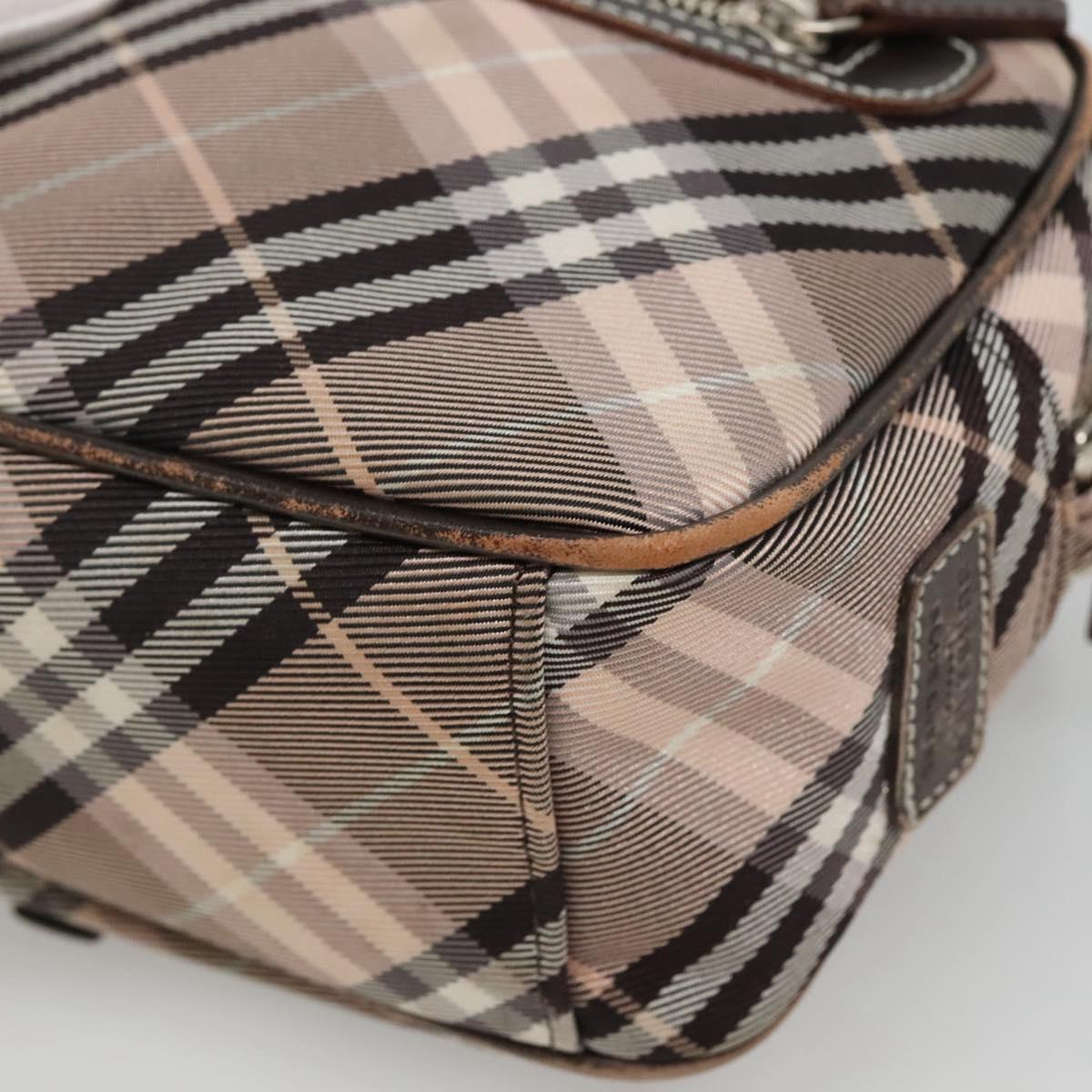 BURBERRY Nova Check Blue Label Shoulder Bag Nylon Black Auth ti2792