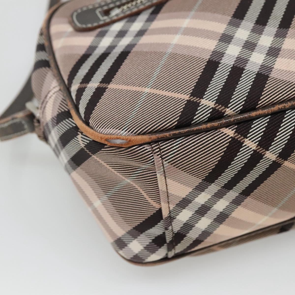 BURBERRY Nova Check Blue Label Shoulder Bag Nylon Black Auth ti2792