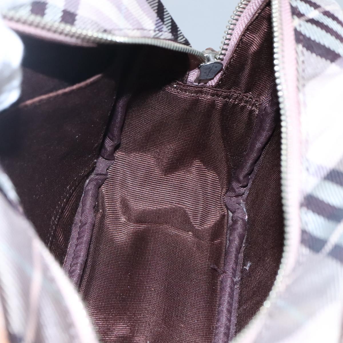 BURBERRY Nova Check Blue Label Shoulder Bag Nylon Black Auth ti2792