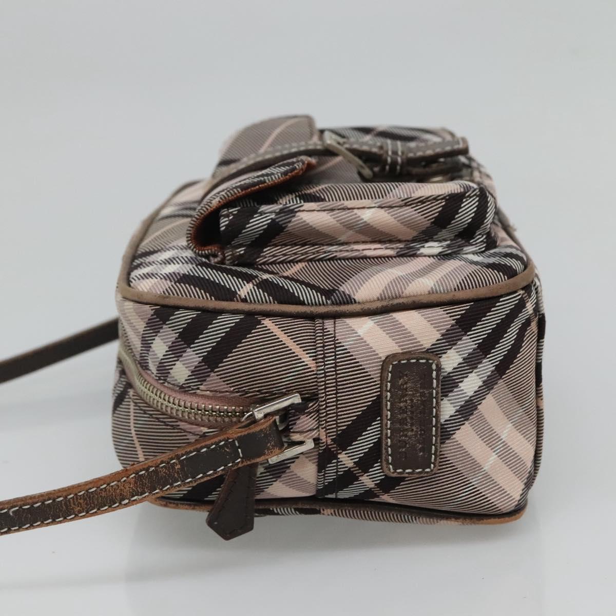 BURBERRY Nova Check Blue Label Shoulder Bag Nylon Black Auth ti2792