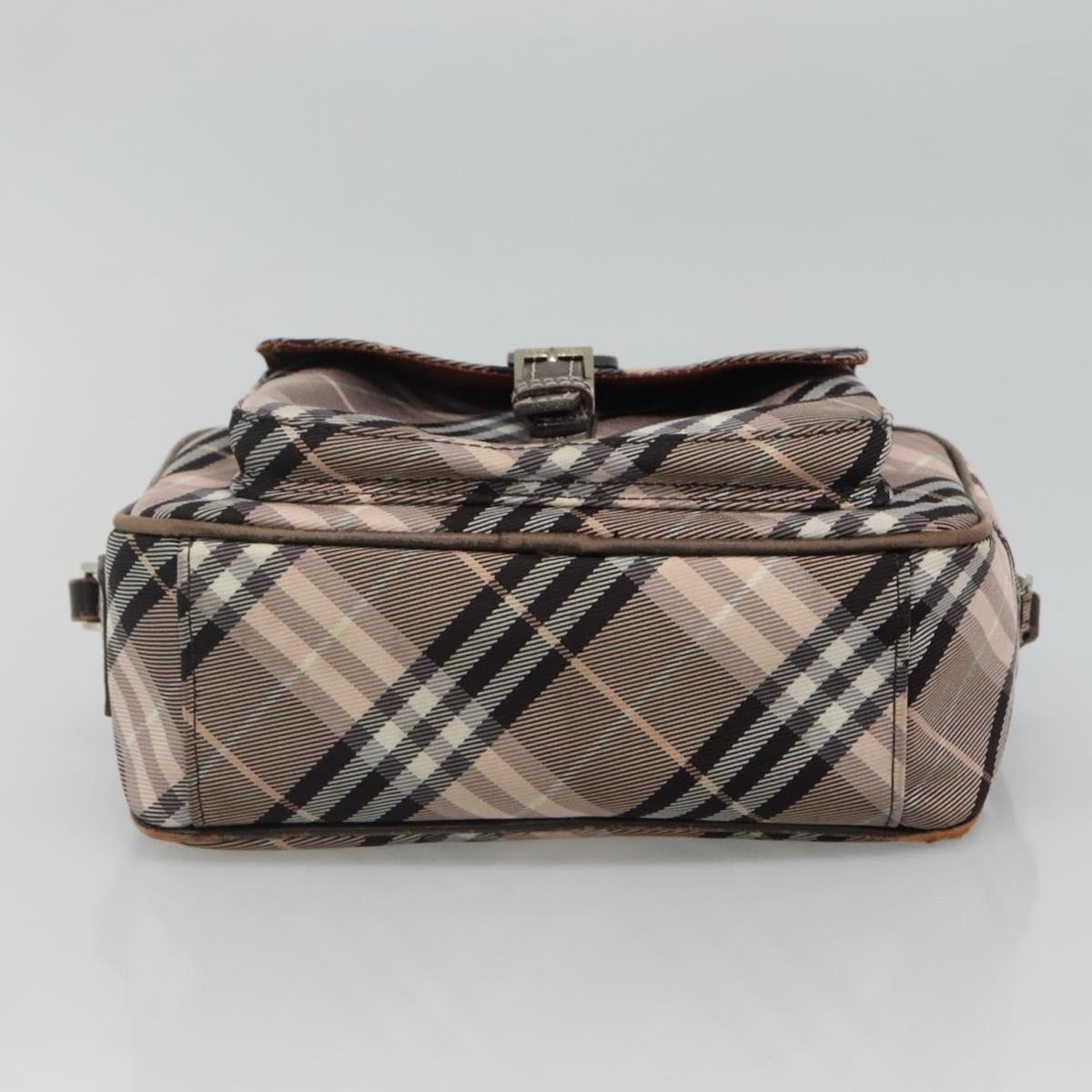 BURBERRY Nova Check Blue Label Shoulder Bag Nylon Black Auth ti2792