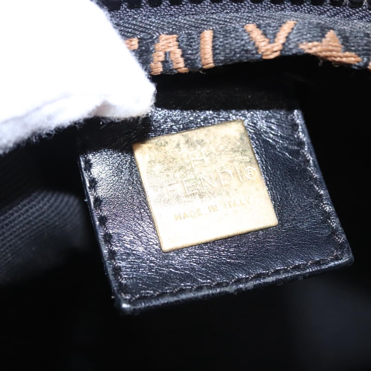 FENDI Hand Bag Canvas Black Auth ti2793