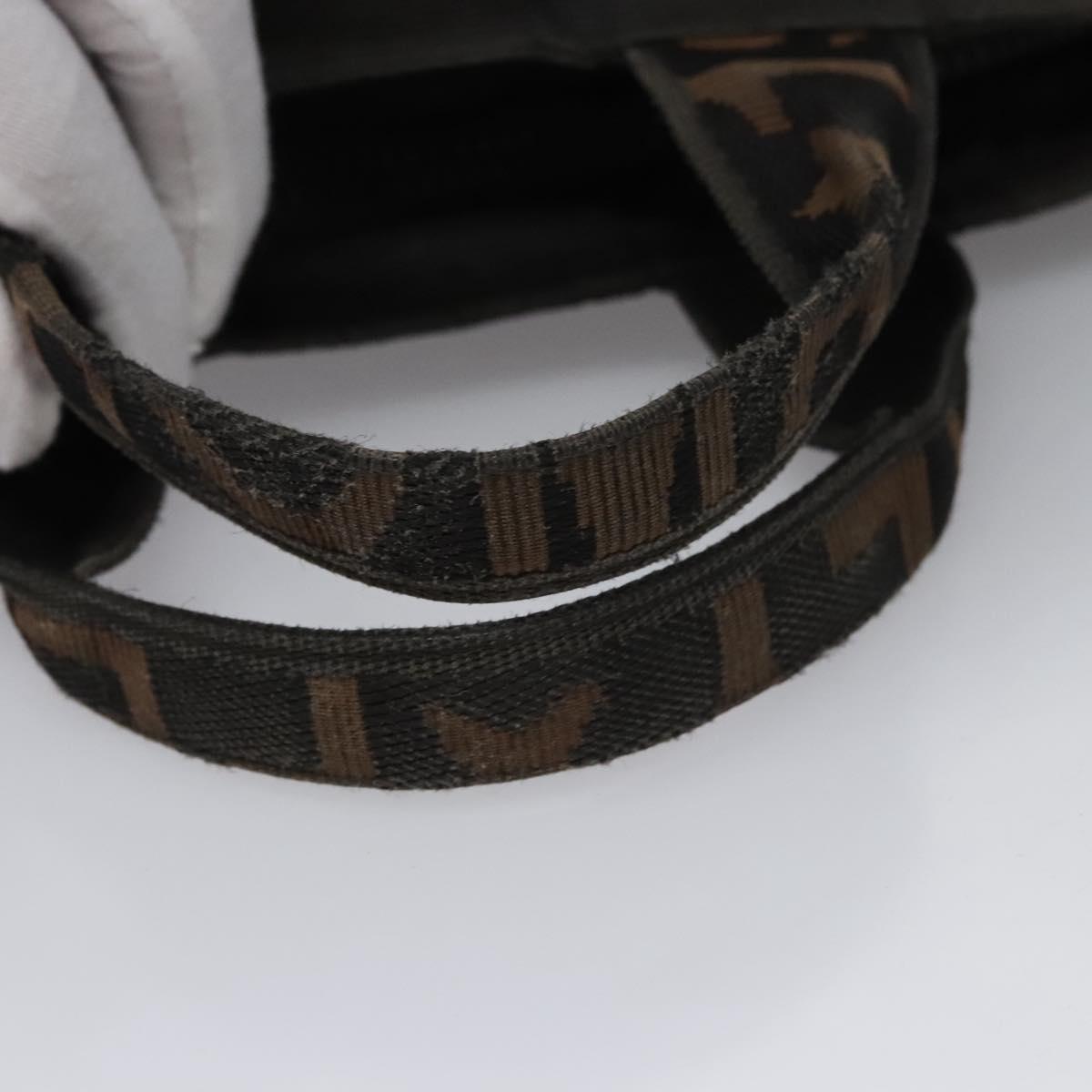 FENDI Hand Bag Canvas Black Auth ti2793