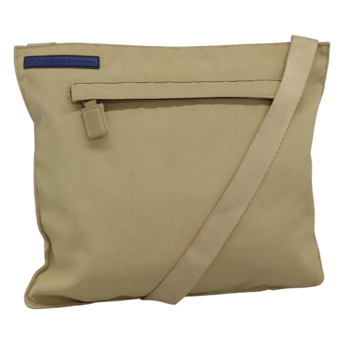 BURBERRY Blue Label Shoulder Bag Nylon Beige Auth ti2794