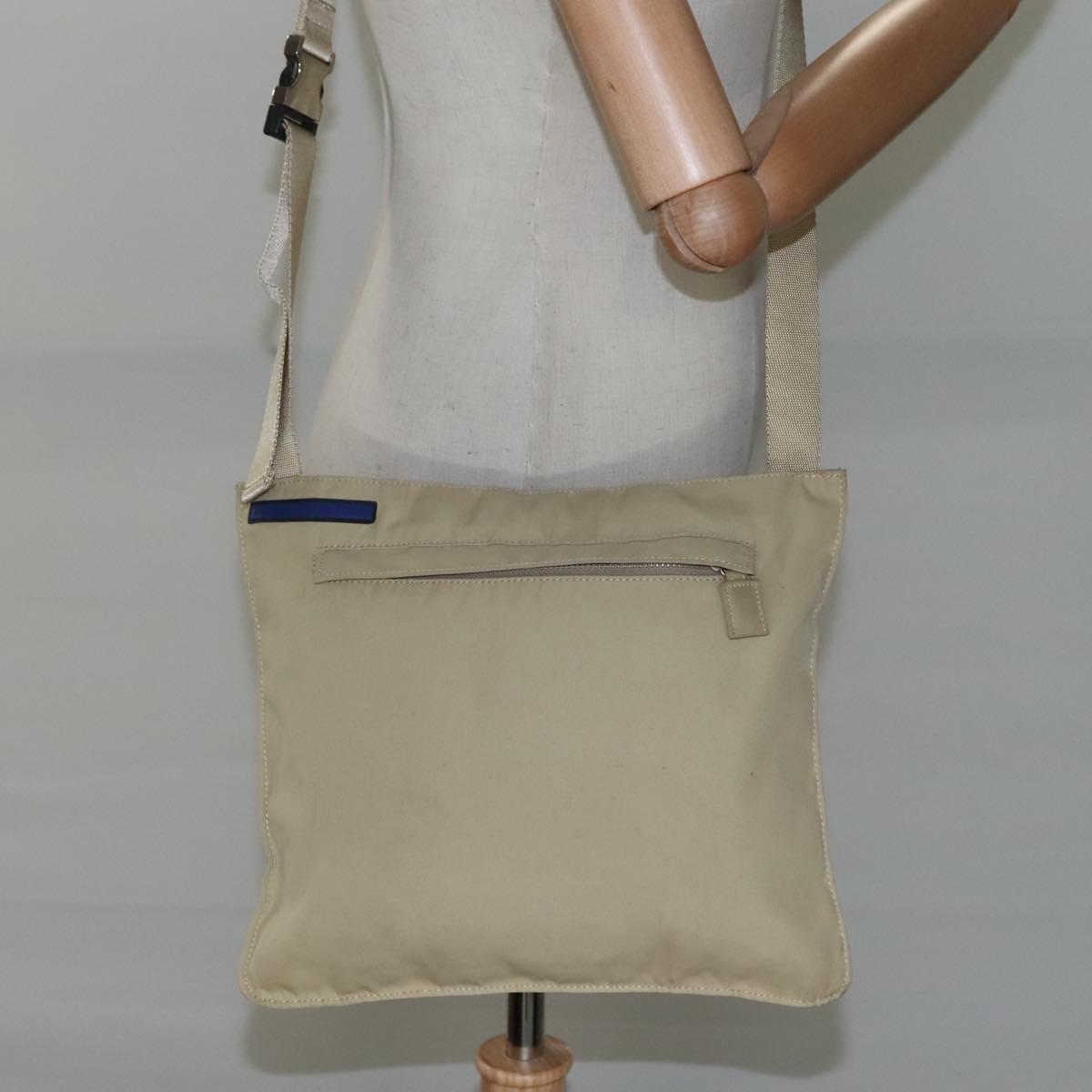 BURBERRY Blue Label Shoulder Bag Nylon Beige Auth ti2794