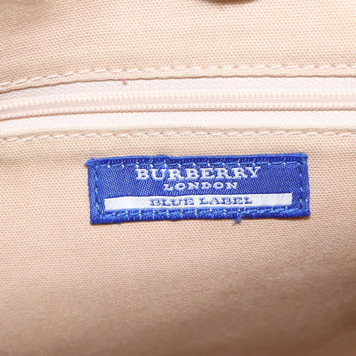 BURBERRY Blue Label Shoulder Bag Canvas Beige Auth ti2800