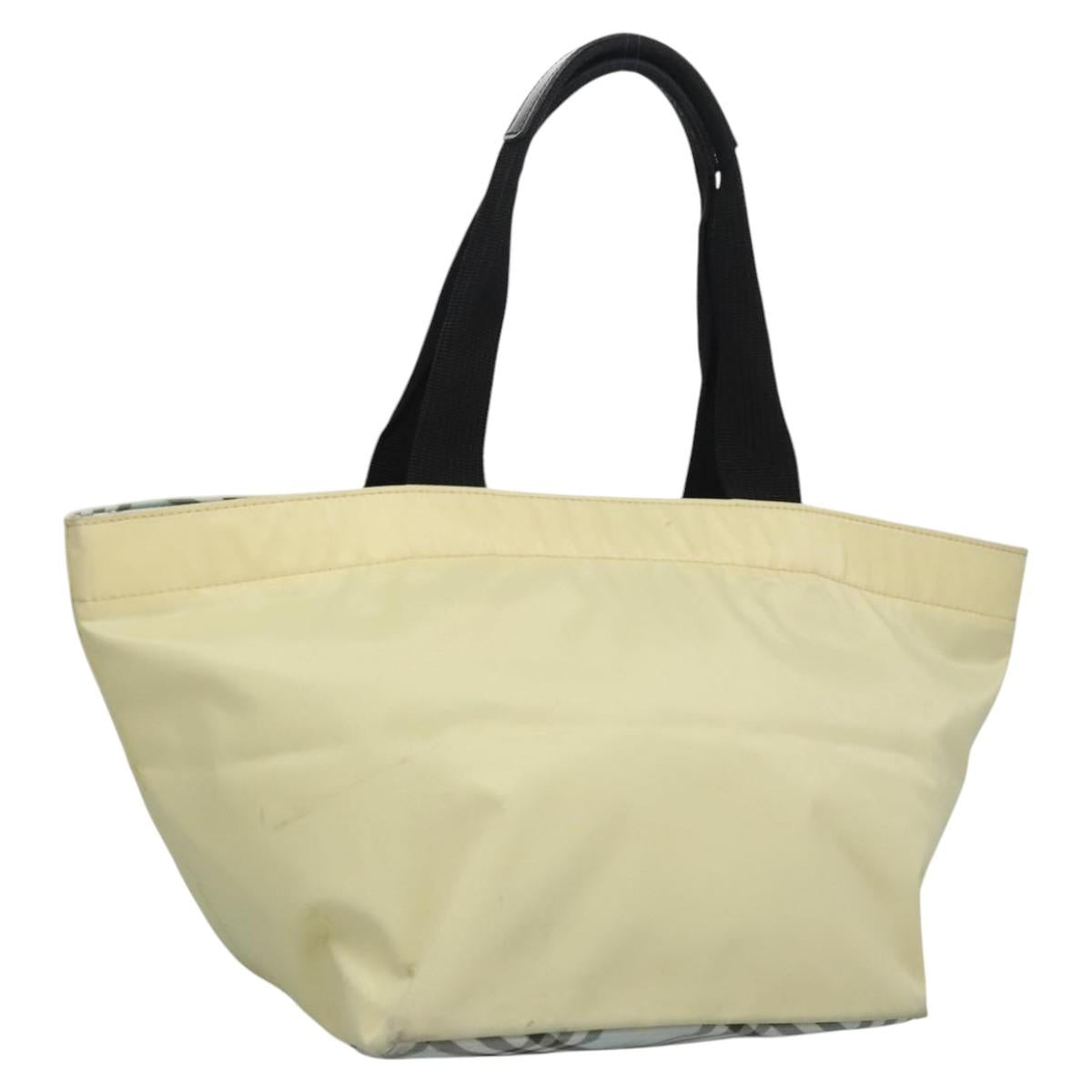Burberrys Blue Label Tote Bag Nylon Yellow Auth ti2803