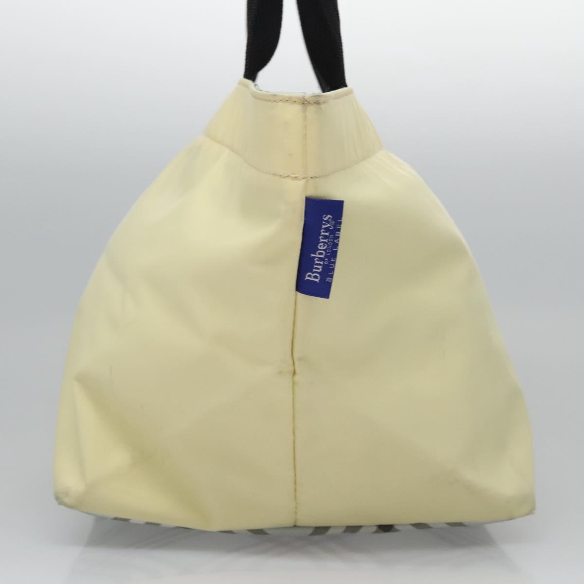 Burberrys Blue Label Tote Bag Nylon Yellow Auth ti2803