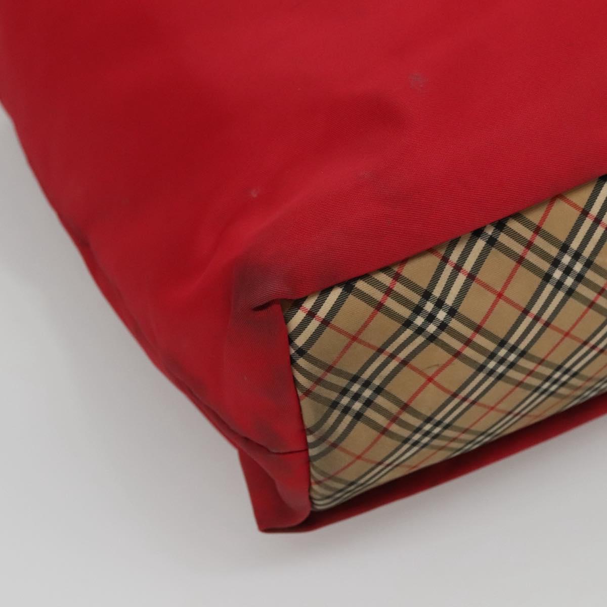 BURBERRY Tote Bag Nylon Red Auth ti2806