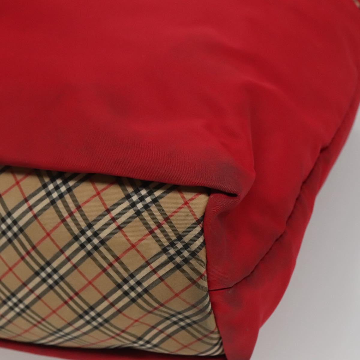 BURBERRY Tote Bag Nylon Red Auth ti2806