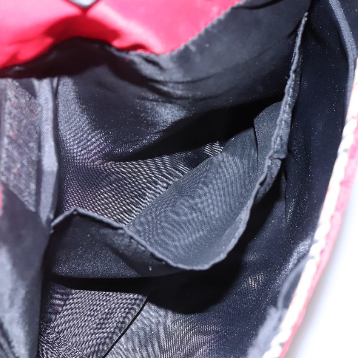 BURBERRY Tote Bag Nylon Red Auth ti2806