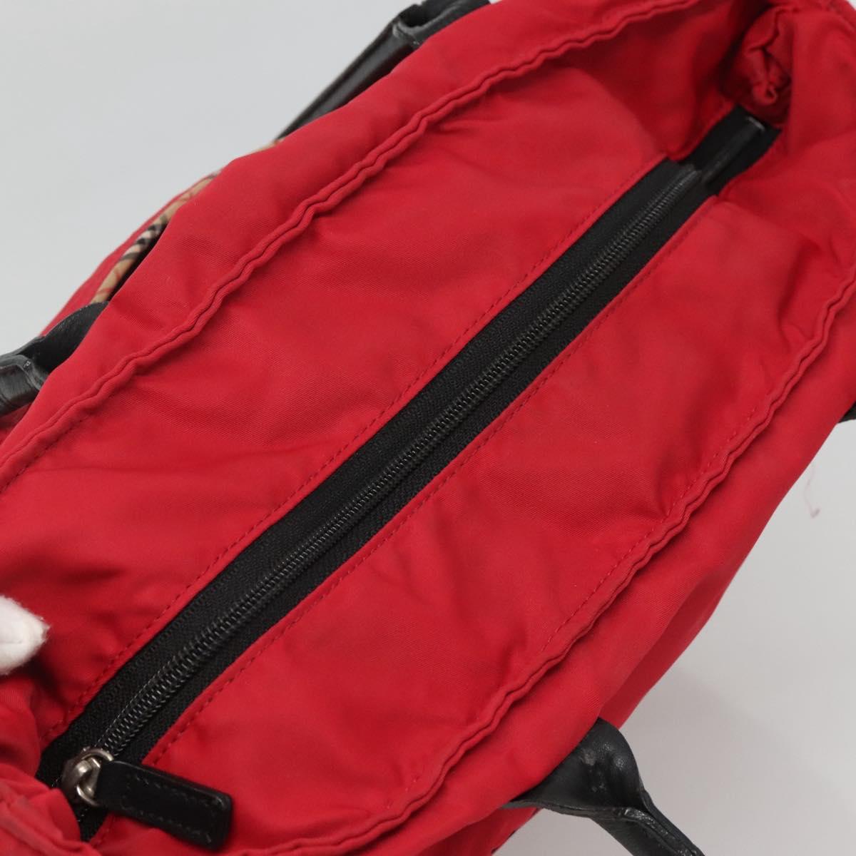 BURBERRY Tote Bag Nylon Red Auth ti2806