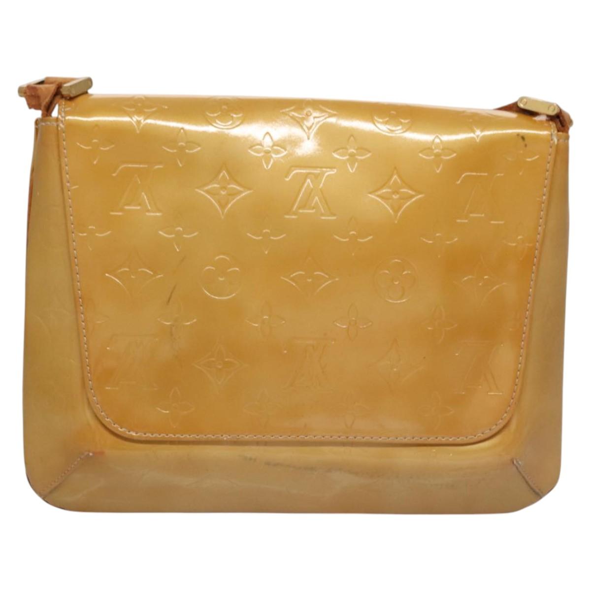 LOUIS VUITTON Monogram Vernis Thompson Street Bag Beige M91301 LV Auth ti2814