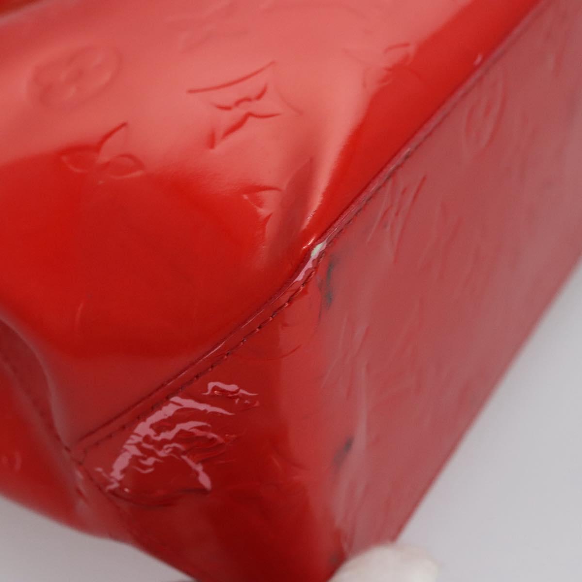 LOUIS VUITTON Monogram Vernis Reade PM Hand Bag Red Rouge M91088 LV Auth ti2815