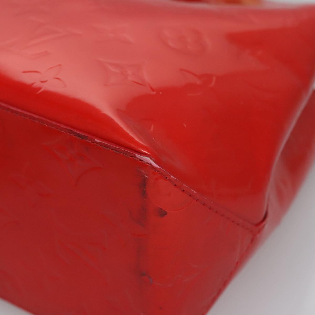 LOUIS VUITTON Monogram Vernis Reade PM Hand Bag Red Rouge M91088 LV Auth ti2815