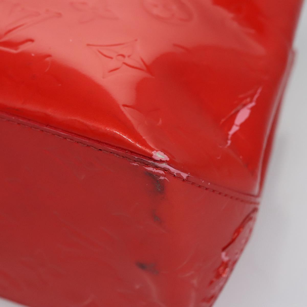 LOUIS VUITTON Monogram Vernis Reade PM Hand Bag Red Rouge M91088 LV Auth ti2815