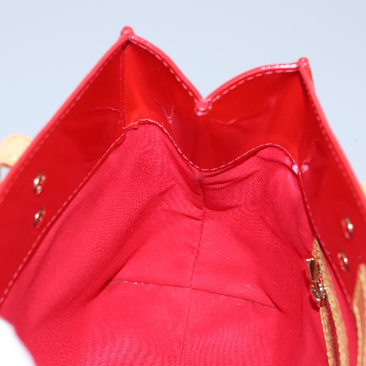 LOUIS VUITTON Monogram Vernis Reade PM Hand Bag Red Rouge M91088 LV Auth ti2815