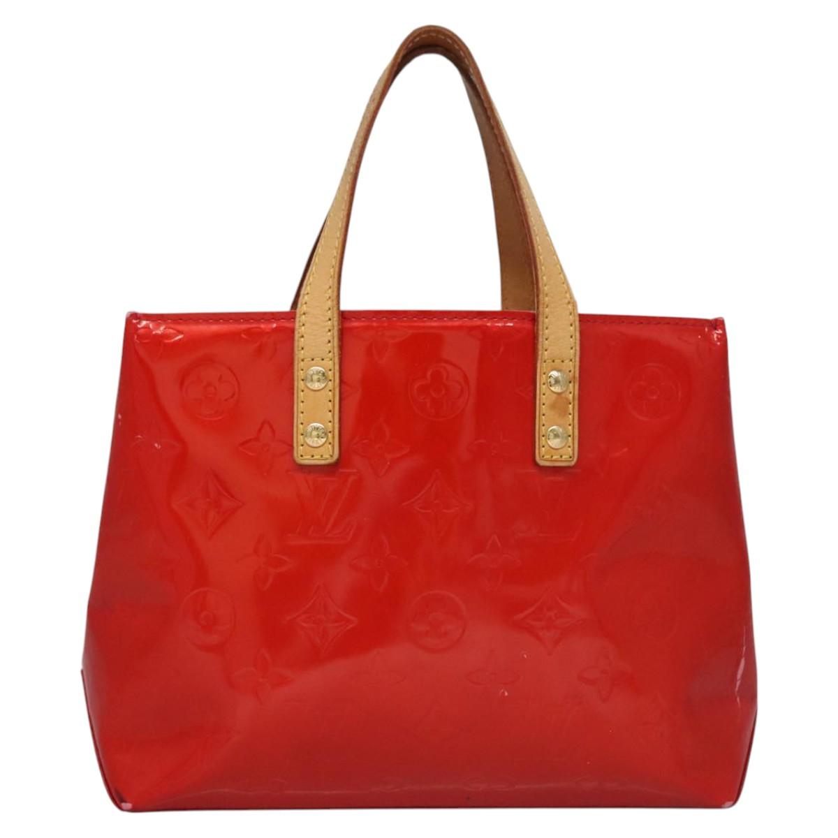 LOUIS VUITTON Monogram Vernis Reade PM Hand Bag Red Rouge M91088 LV Auth ti2815