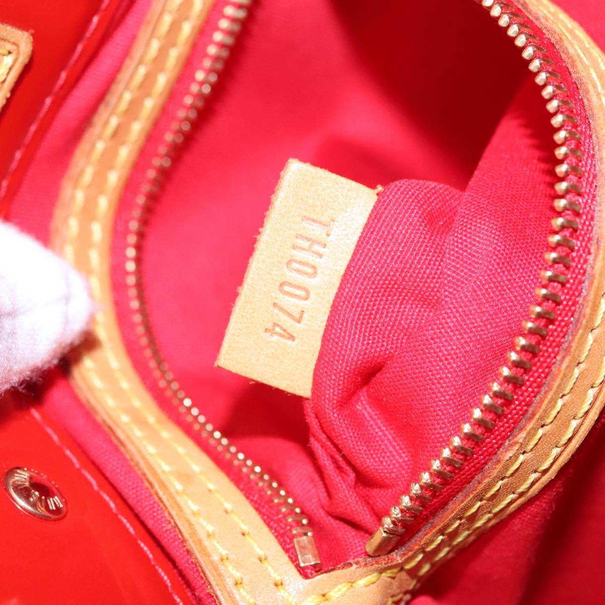 LOUIS VUITTON Monogram Vernis Reade PM Hand Bag Red Rouge M91088 LV Auth ti2815
