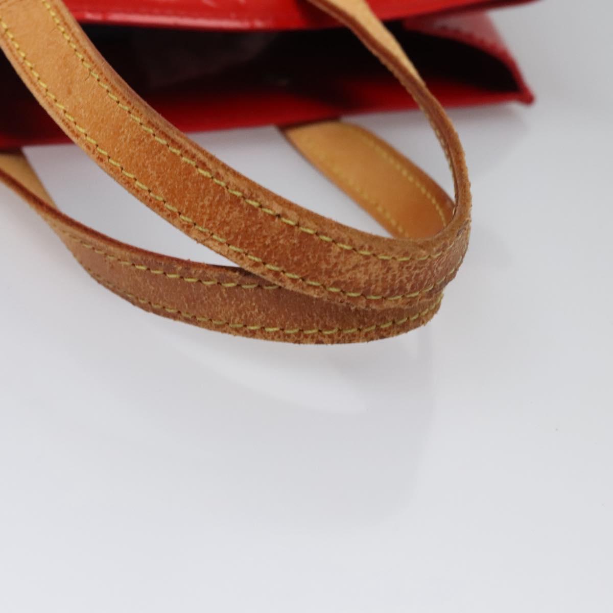 LOUIS VUITTON Monogram Vernis Reade PM Hand Bag Red Rouge M91088 LV Auth ti2815