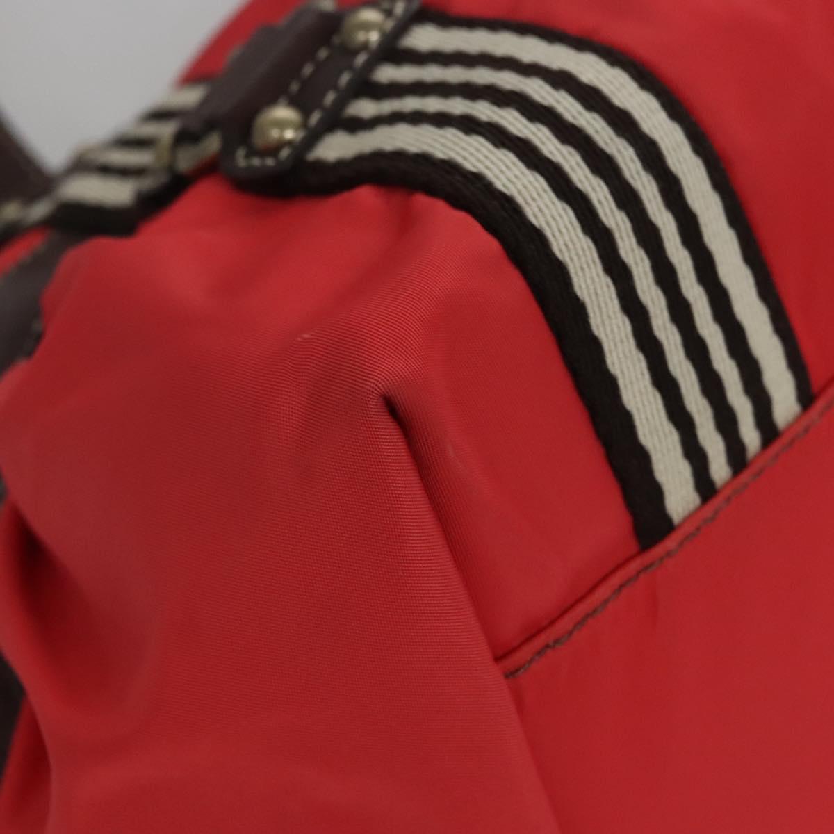 BURBERRY Blue Label Tote Bag Nylon Red Auth ti2825