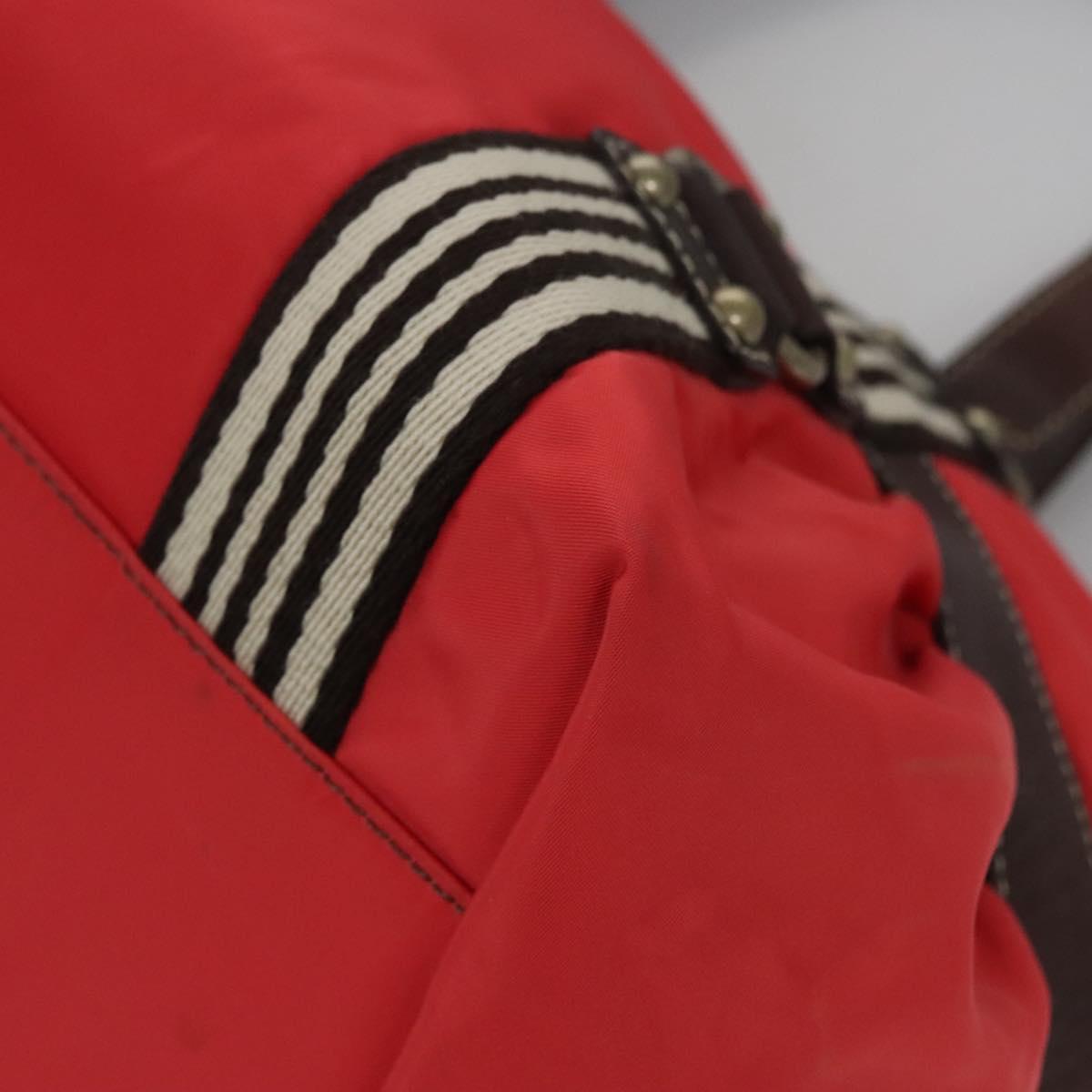 BURBERRY Blue Label Tote Bag Nylon Red Auth ti2825