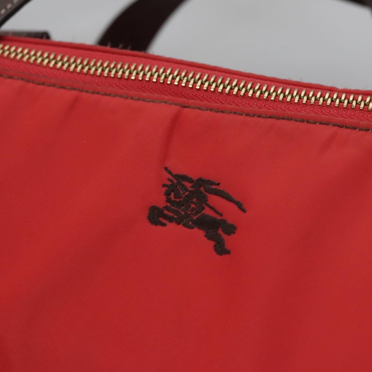 BURBERRY Blue Label Tote Bag Nylon Red Auth ti2825