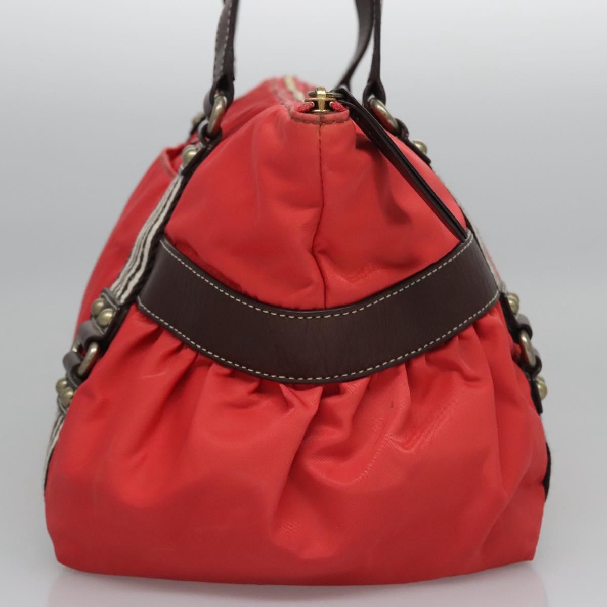 BURBERRY Blue Label Tote Bag Nylon Red Auth ti2825