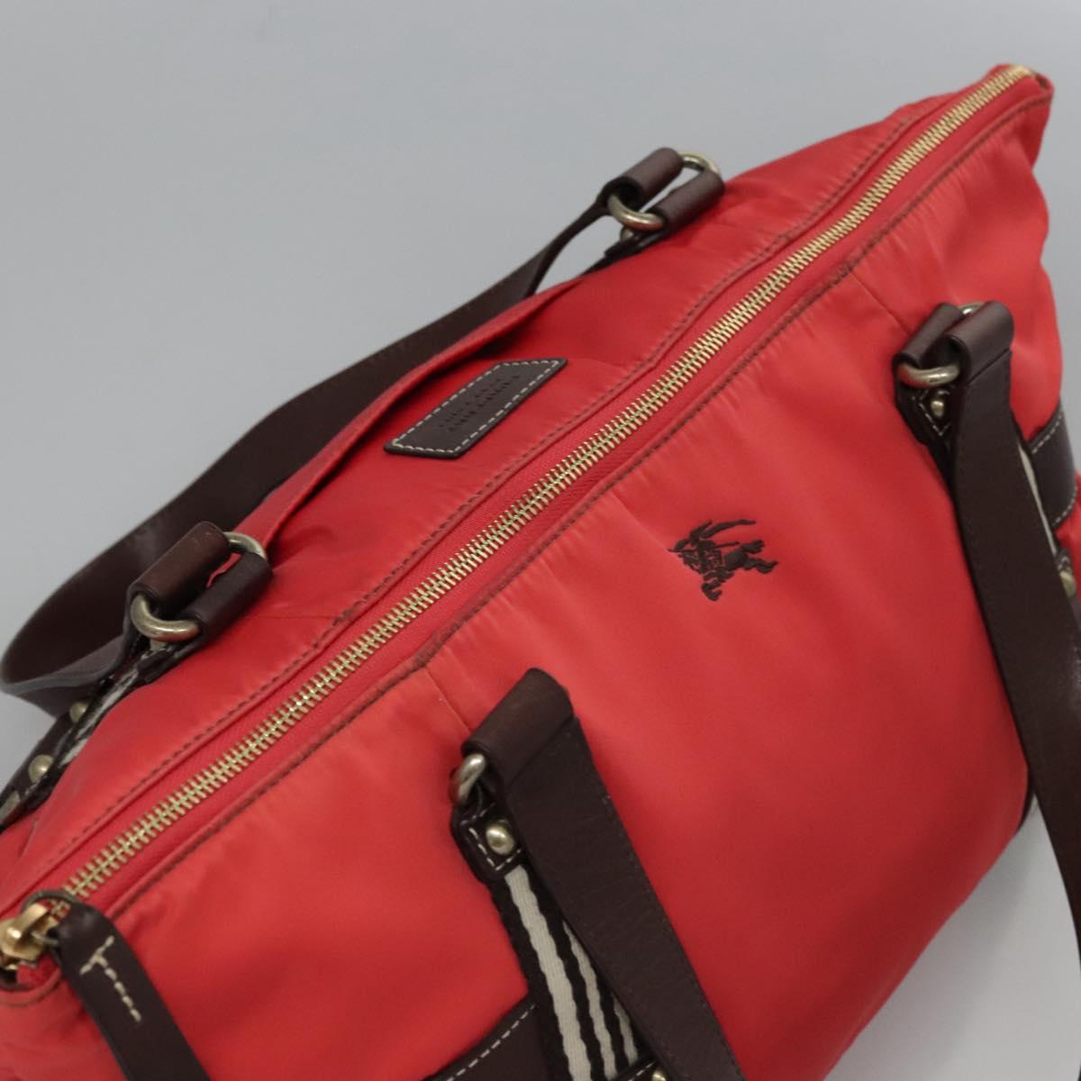 BURBERRY Blue Label Tote Bag Nylon Red Auth ti2825