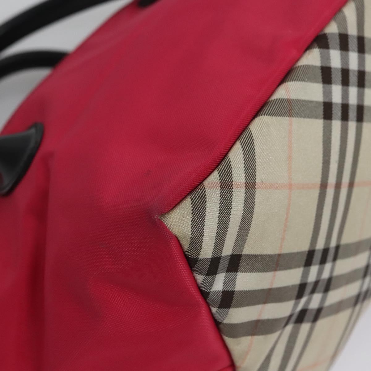 BURBERRY Blue Label Hand Bag Nylon Pink Auth ti2827