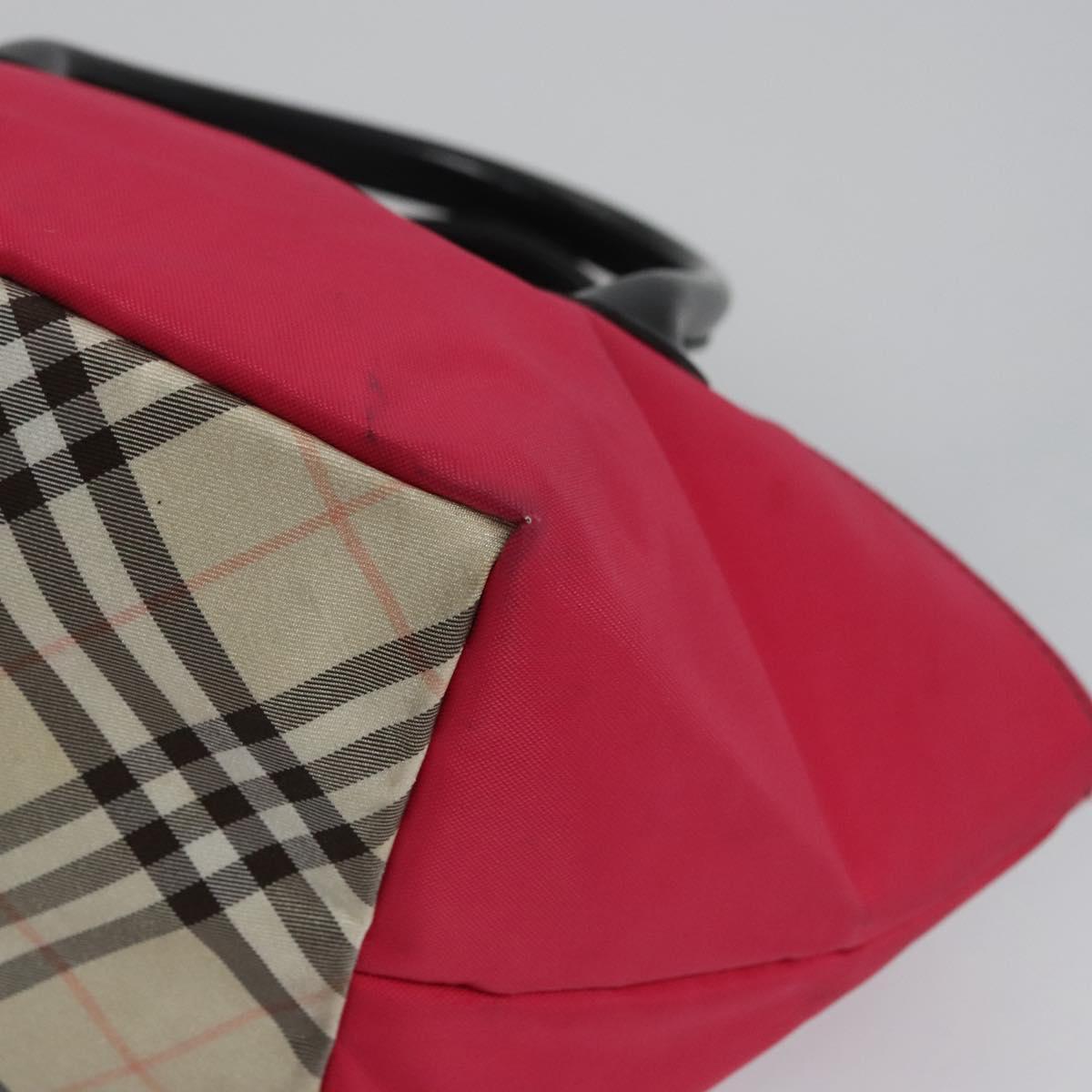BURBERRY Blue Label Hand Bag Nylon Pink Auth ti2827