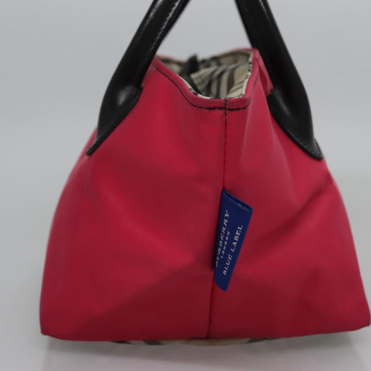 BURBERRY Blue Label Hand Bag Nylon Pink Auth ti2827