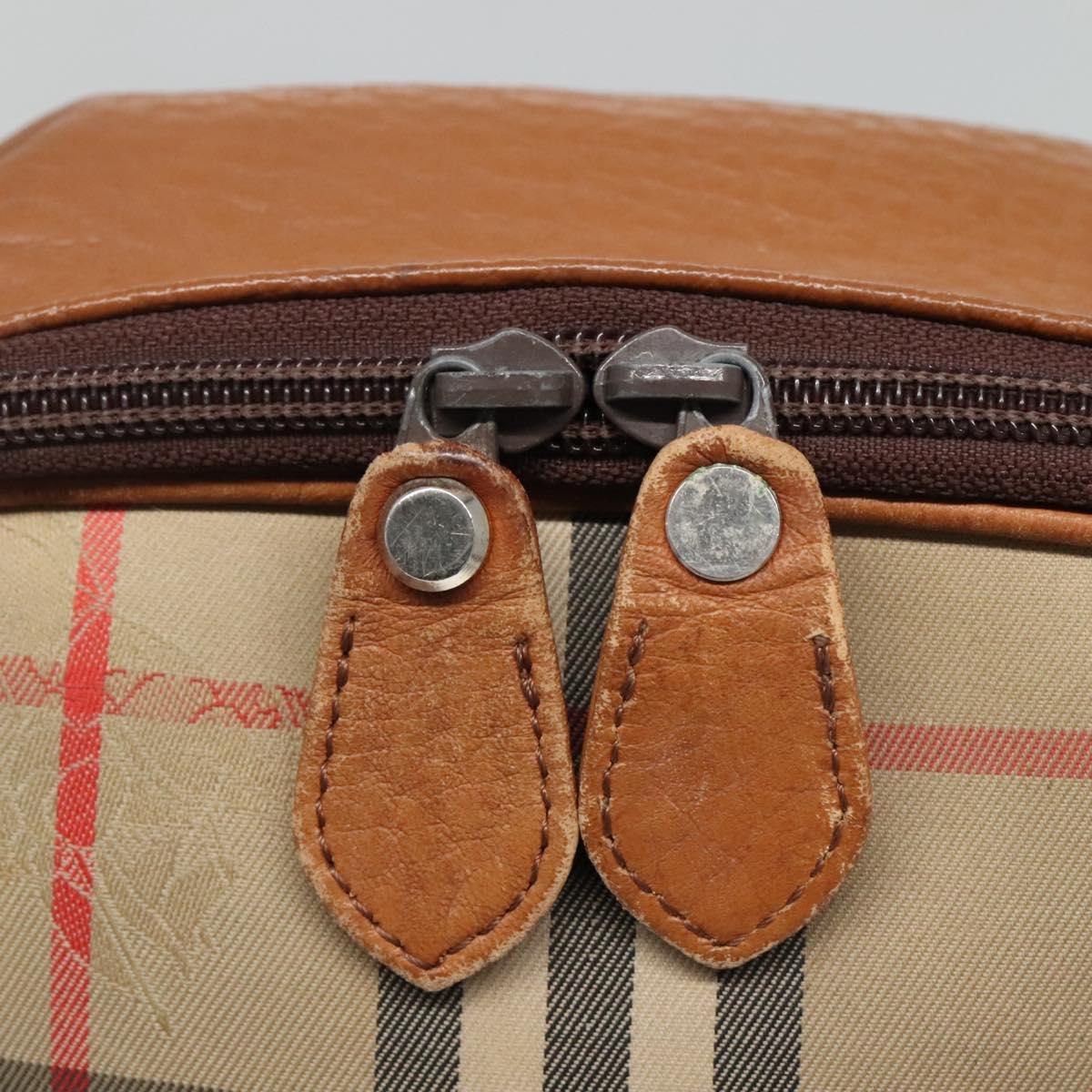 Burberrys Nova Check Blue Label Shoulder Bag Canvas Beige Auth ti2830