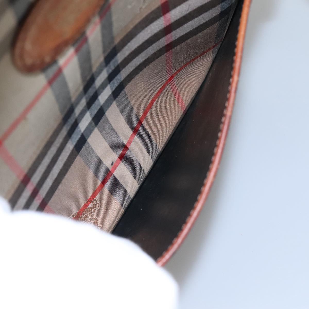 Burberrys Nova Check Blue Label Shoulder Bag Canvas Beige Auth ti2830