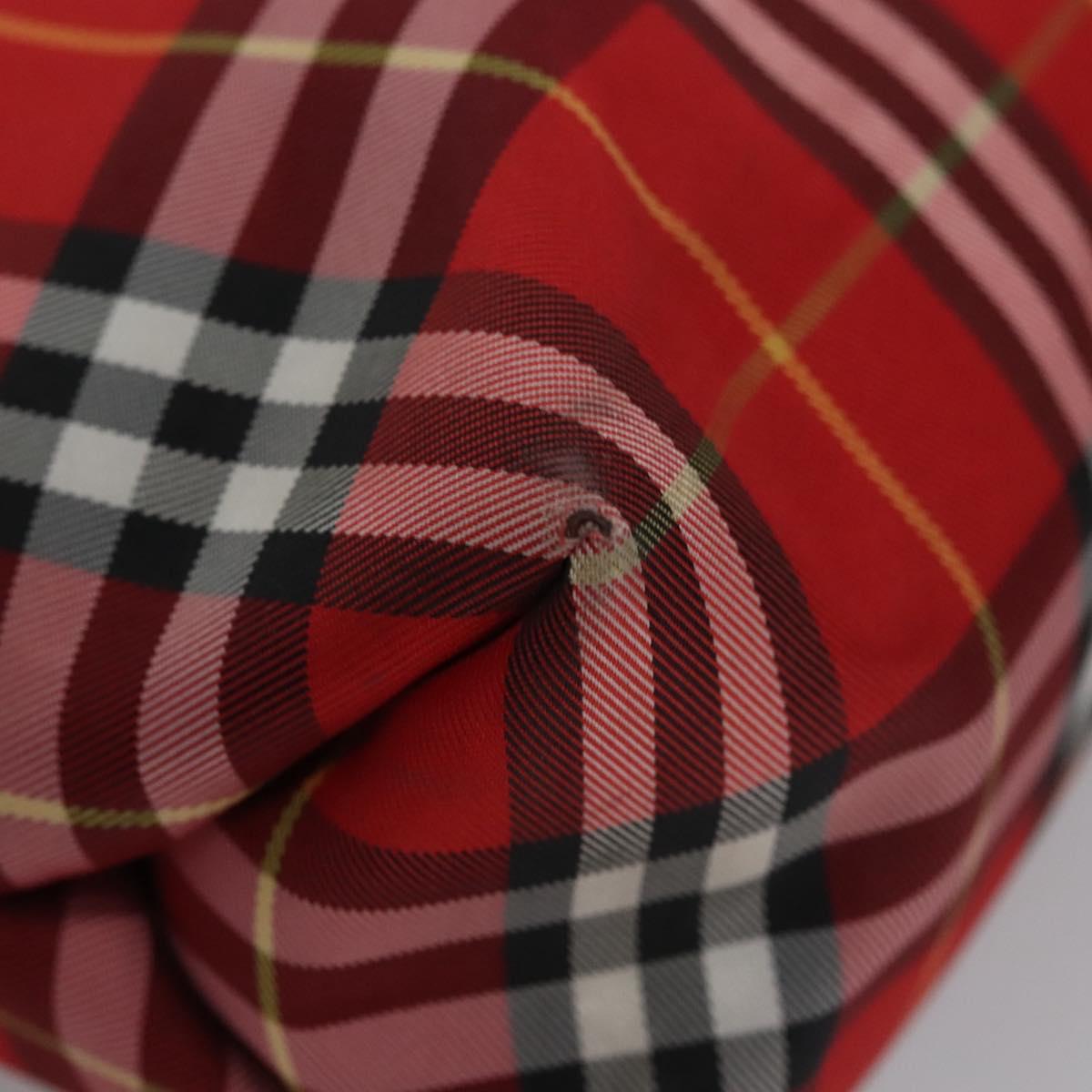 BURBERRY Nova Check Hand Bag Nylon Red Auth ti2831