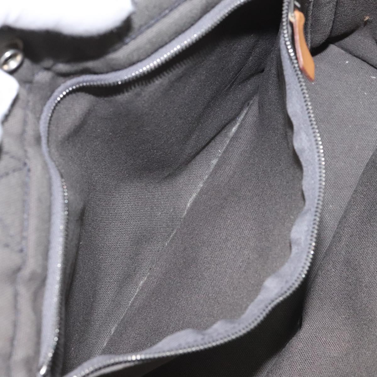 HERMES Fourre Tout PM Hand Bag Canvas Black Gray Silver Auth ti2833