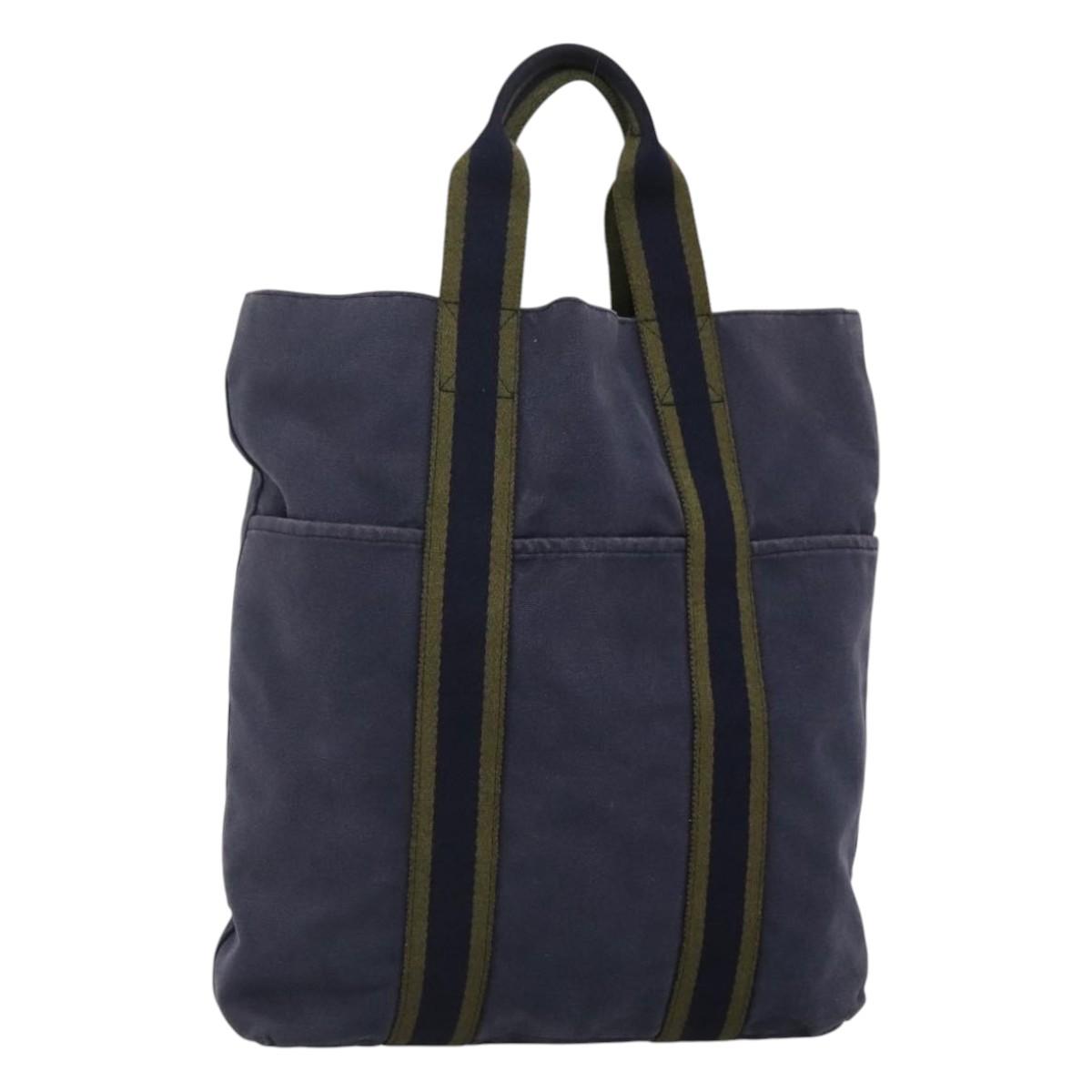 HERMES Fourre Tout Cabass Tote Bag Canvas Navy Auth ti2834