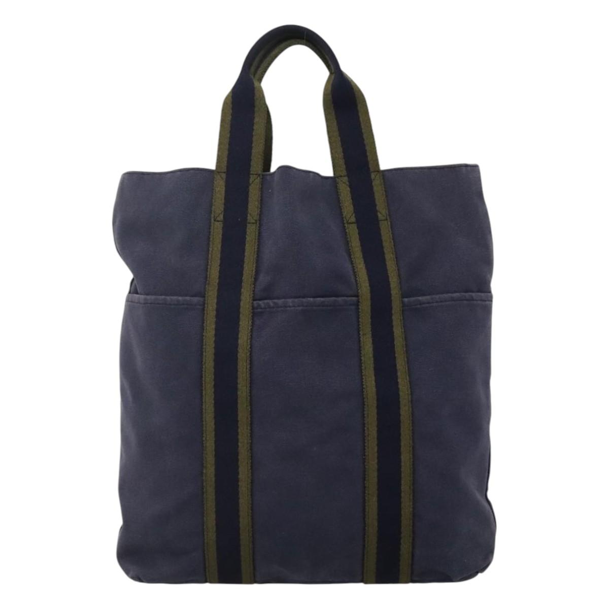 HERMES Fourre Tout Cabass Tote Bag Canvas Navy Auth ti2834