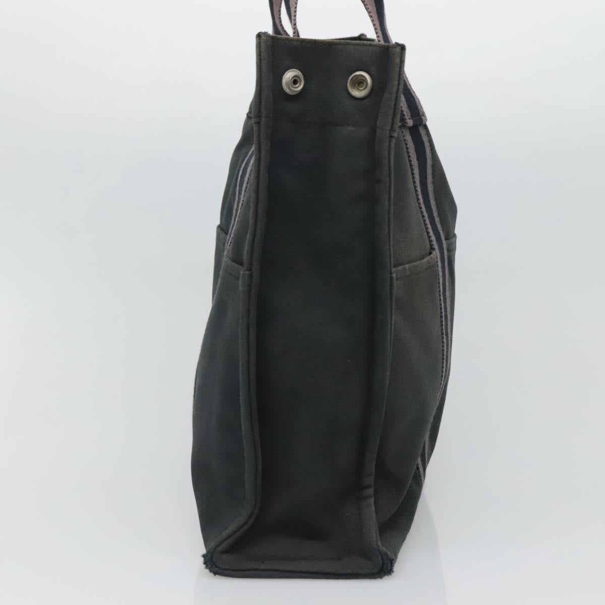 HERMES Fourre Tout MM Hand Bag Canvas Black Auth ti2835