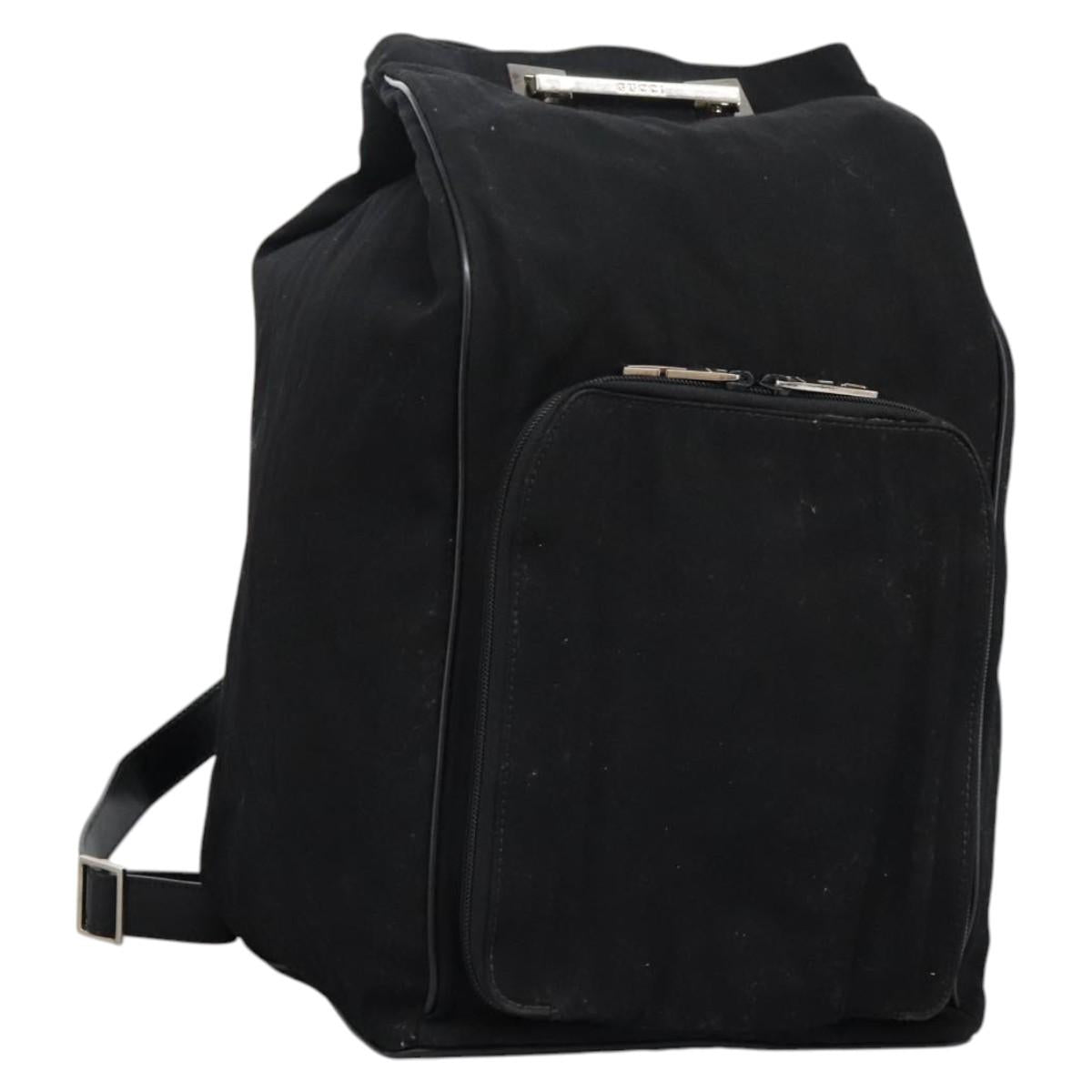 GUCCI Shoulder Bag Canvas Black Auth ti2843