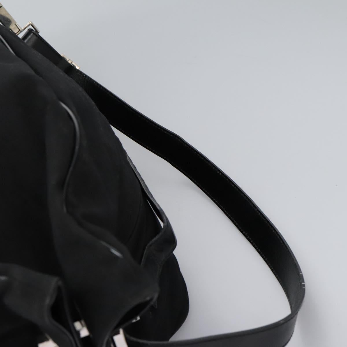 GUCCI Shoulder Bag Canvas Black Auth ti2843