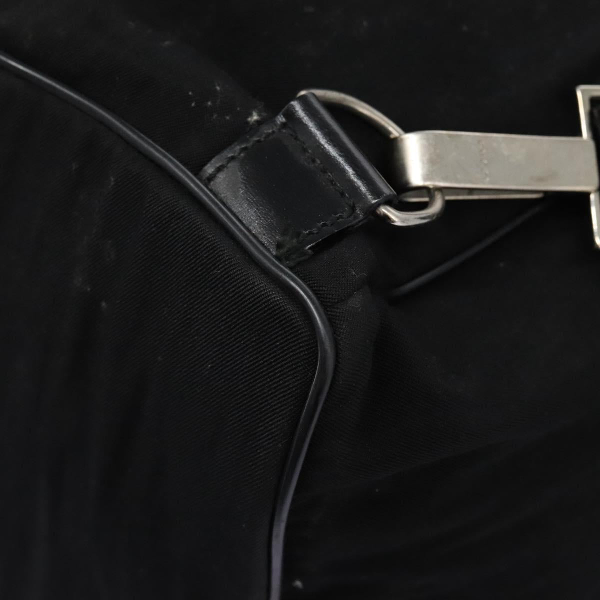 GUCCI Shoulder Bag Canvas Black Auth ti2843