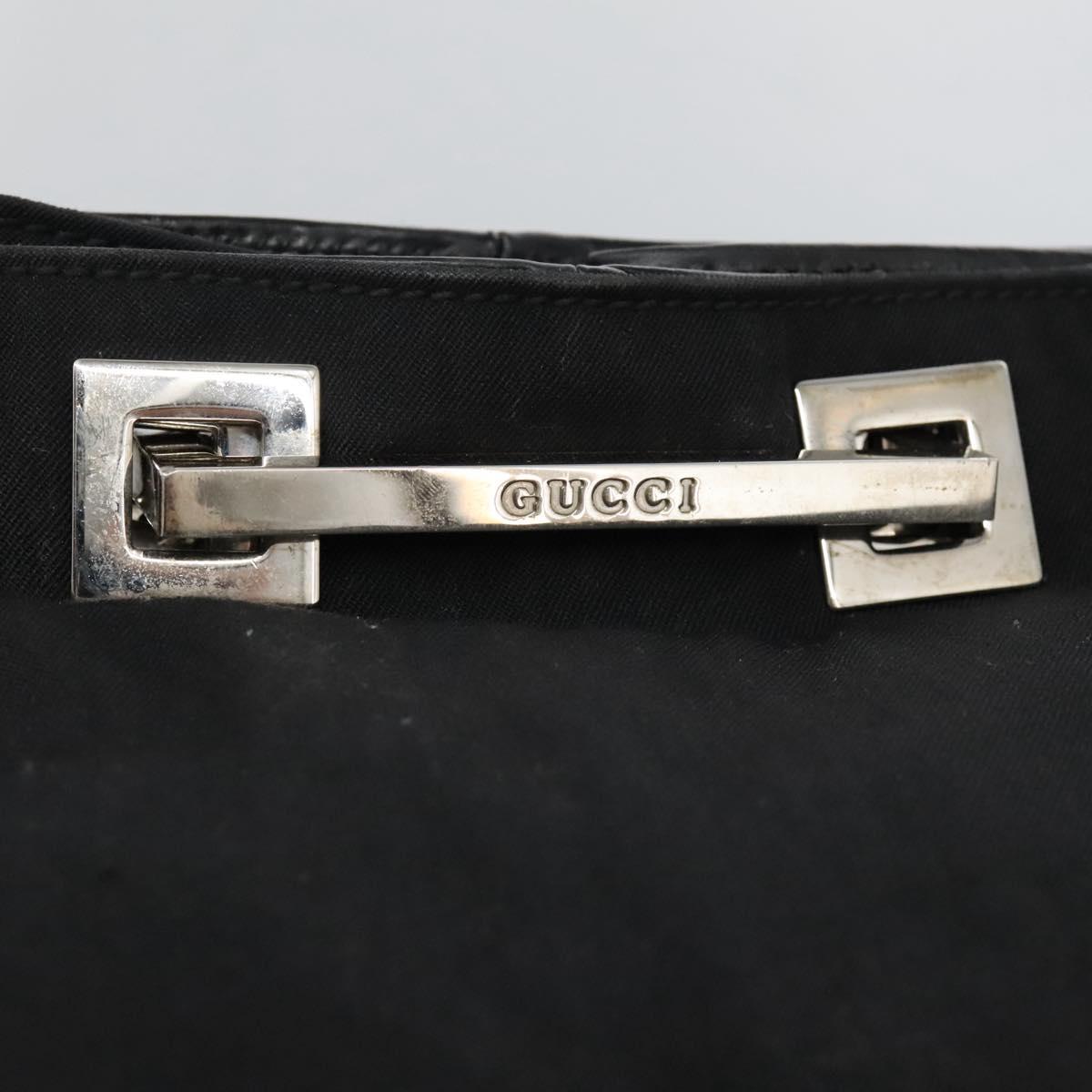 GUCCI Shoulder Bag Canvas Black Auth ti2843
