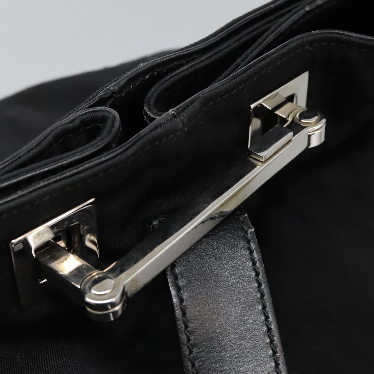 GUCCI Shoulder Bag Canvas Black Auth ti2843
