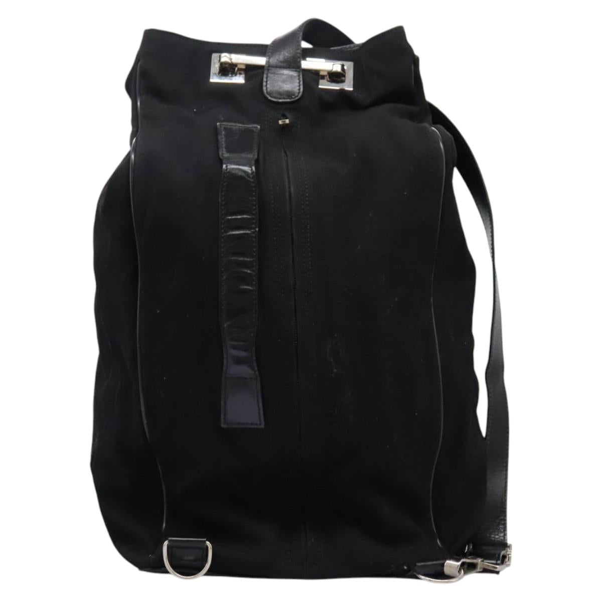 GUCCI Shoulder Bag Canvas Black Auth ti2843