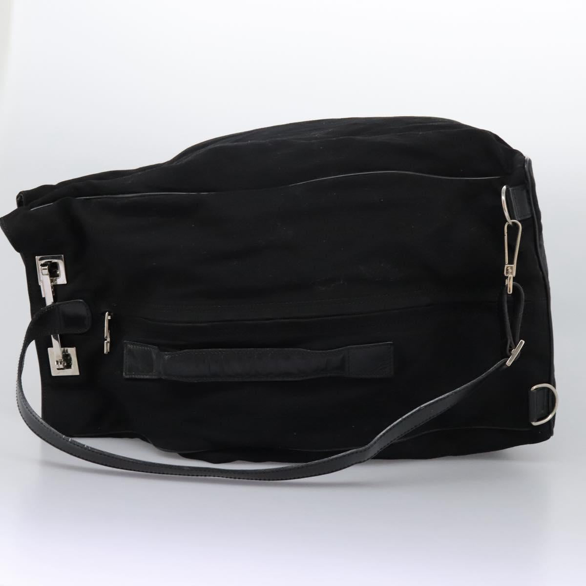 GUCCI Shoulder Bag Canvas Black Auth ti2843