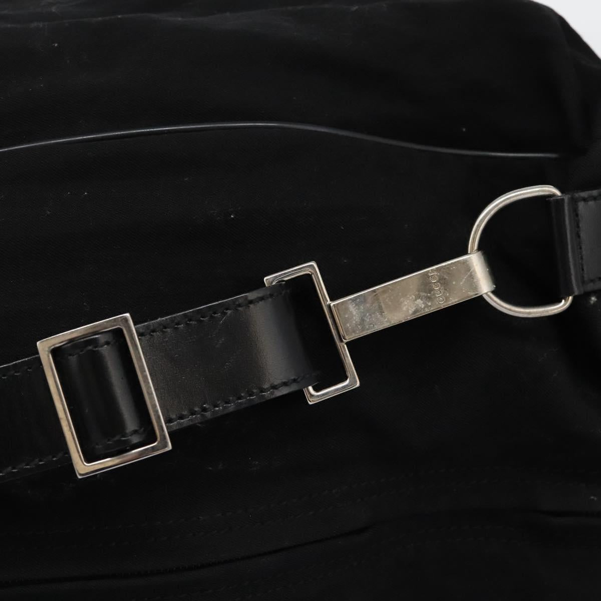 GUCCI Shoulder Bag Canvas Black Auth ti2843