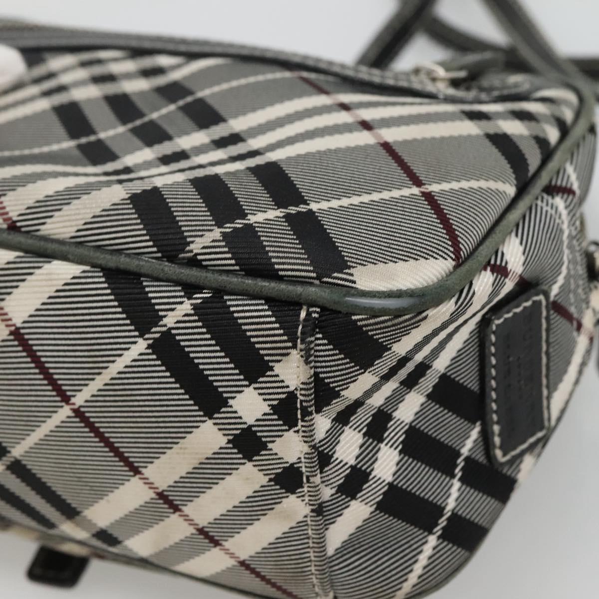 BURBERRY Nova Check Blue Label Shoulder Bag Nylon Black Auth ti2847